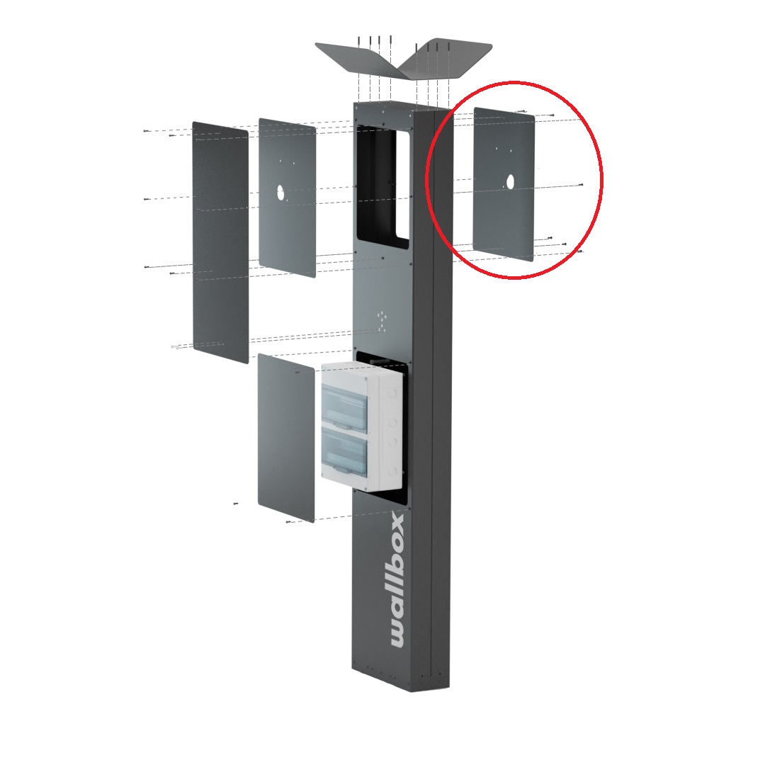 Wallbox-Ladeadapterplatte für 2. Wallbox - Eiffel Pedestal passend Teutschtech auf