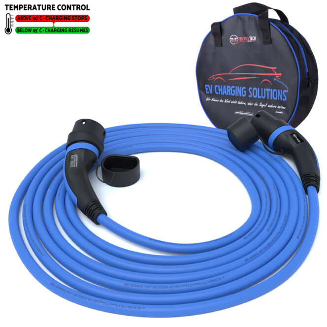 Ladekabel Typ 2 | 3x32A | 22kW | 5m | Ladetemperaturkontrolle | blau - Image 2