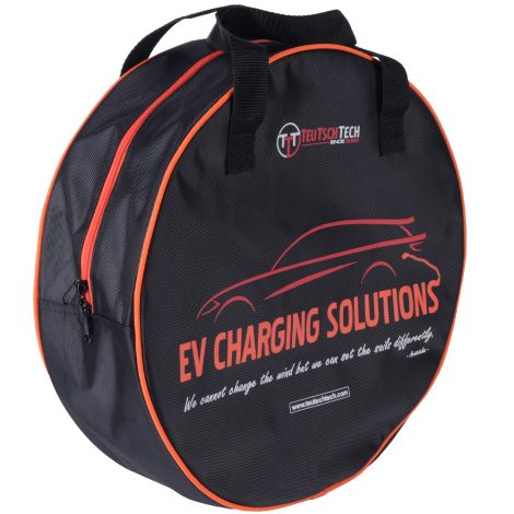 EV-Ladekabeltasche rund in orange mit YKK-Reißverschluss