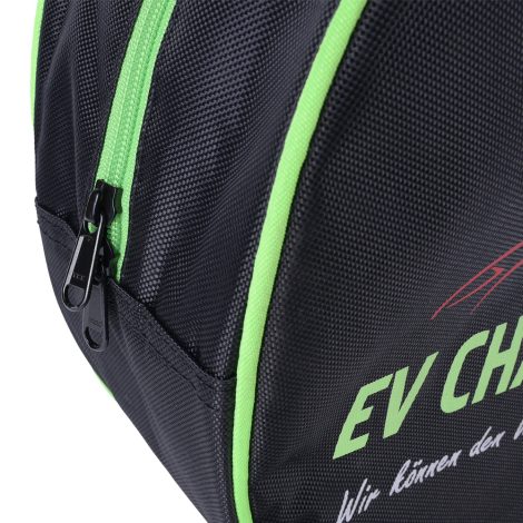 Aufbewahrungstasche rund für-Ladekabel,-Caravan,-Wohnmobil,-Wohnwagen-Zubehör,-grün,-Nahaufnahme Reißverschluss